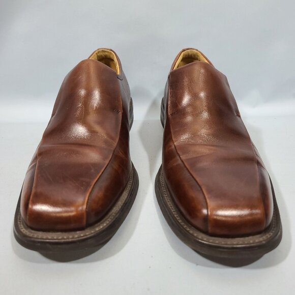 Florsheim Brown Leather Bike Toe Slip On Loafer Dress Shoes Men\'s Size 9M